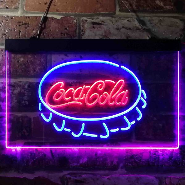 Coca-Cola Bottle Cap Dual LED Neon Light Sign